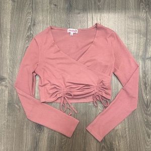 dusty pink crop top